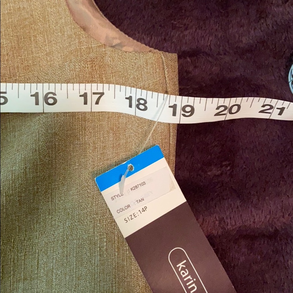 Karin Stevens tan dress sz 14P - Picture 5 of 6